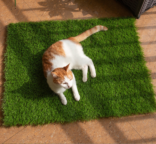 QINGZHOU green grass rug artificial grass carpet artificial turf grass pet pee pad washable easy-to-clean chicken nesting pads