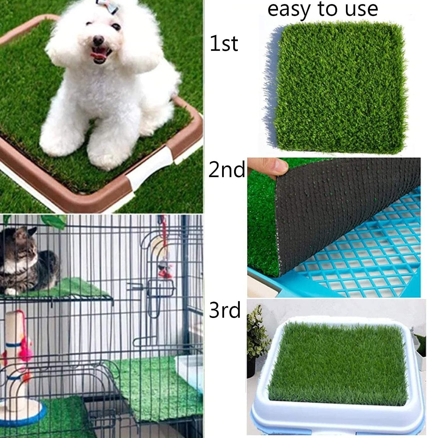 QINGZHOU green grass rug artificial grass carpet artificial turf grass pet pee pad washable easy-to-clean chicken nesting pads