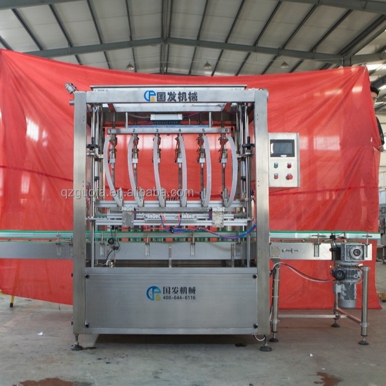 High-accuracy desktop 6 nozzles oil filling machine fully automatic detergent piston servo driven oil filling machine