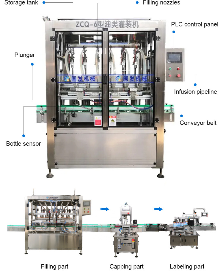 Stainless Steel SUS 304/316 Automatic fully essential cooking lubricant olive palm coconut oil cartridge bottle filling machine