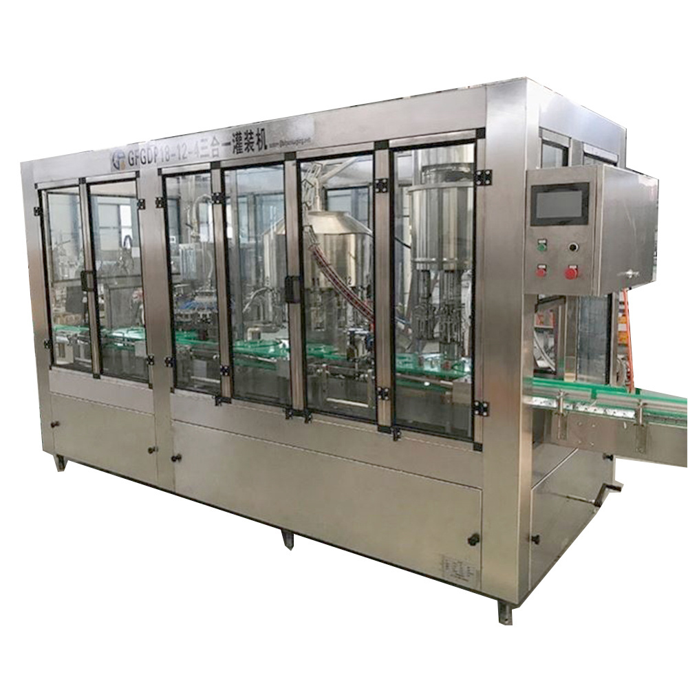 Automatic Wine Juice 3 In 1 Bottling Liquid Filling capping Machine And Sealing And Capping And Labeling Machine