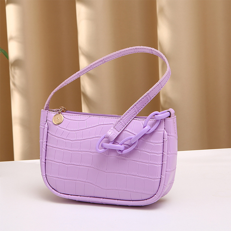 2022 New Vintage Bags Crocodile Pattern Mesh Ladies Chain Hidden Underarm Shoulder Ladies Handbag