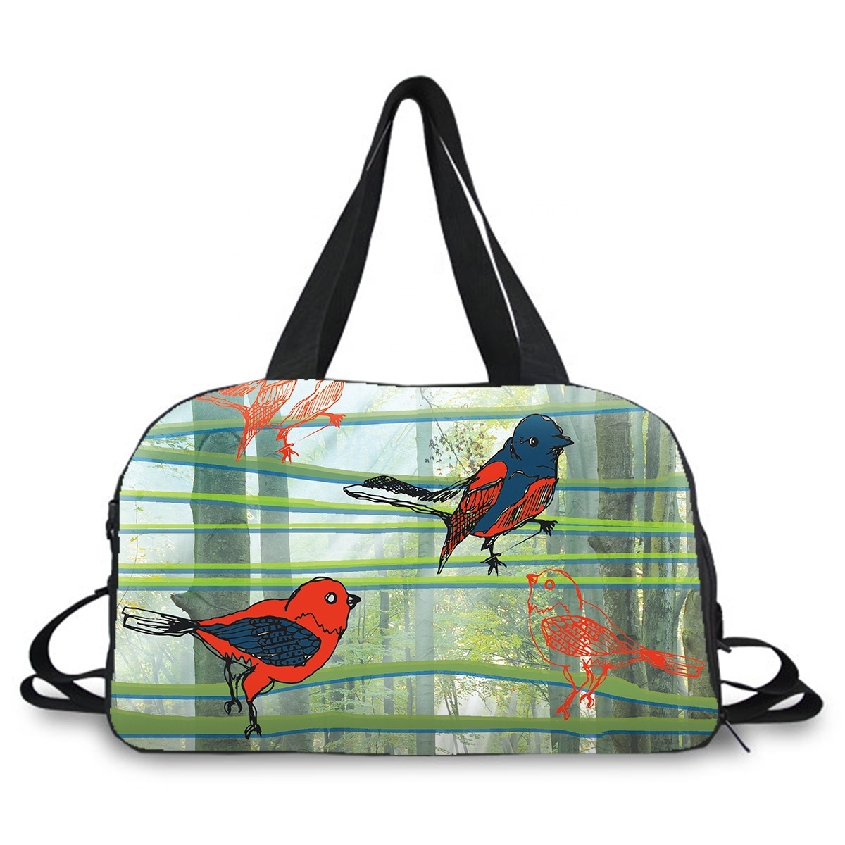 New Luxury Duffle Bag For Men Birds Print Overnight Luggage Weekender Duffle Bag Sublimation Outdoor Sports Dry Bag