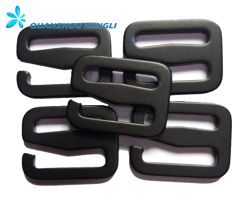 1inch anodized black metal g hook for bag belt