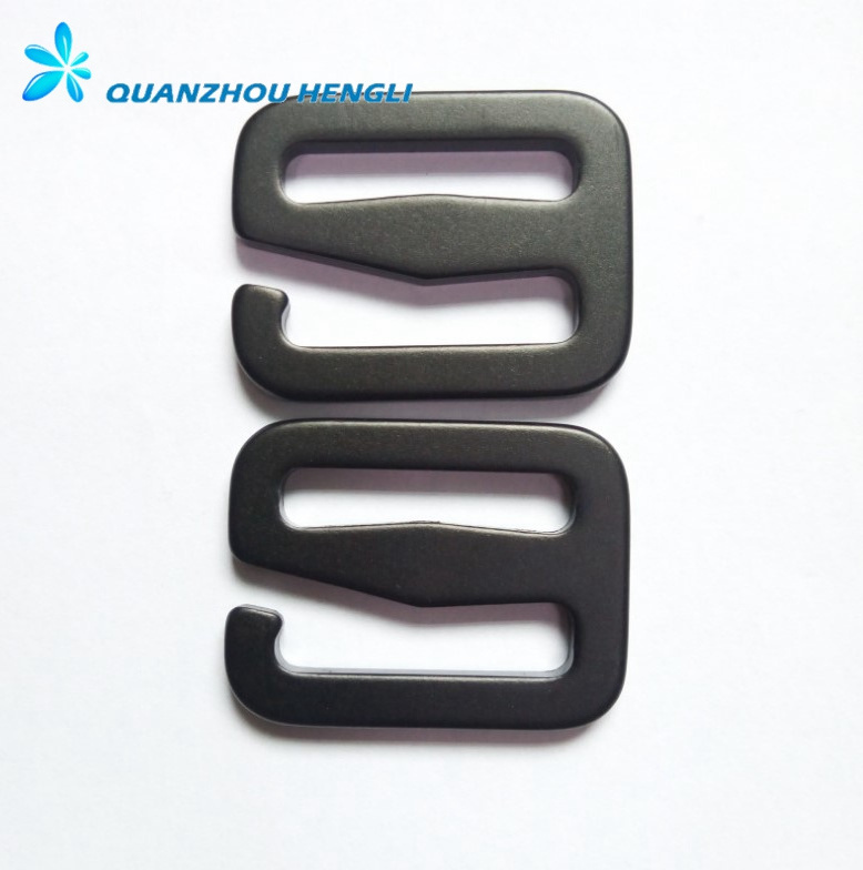 1inch anodized black metal g hook for bag belt