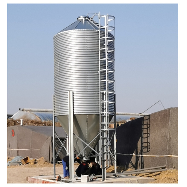 Pigs Farm System Animal Silo 8 Tons Feed Bins For Poultry And Livestock Food Storage chicken farm feeding grain silo