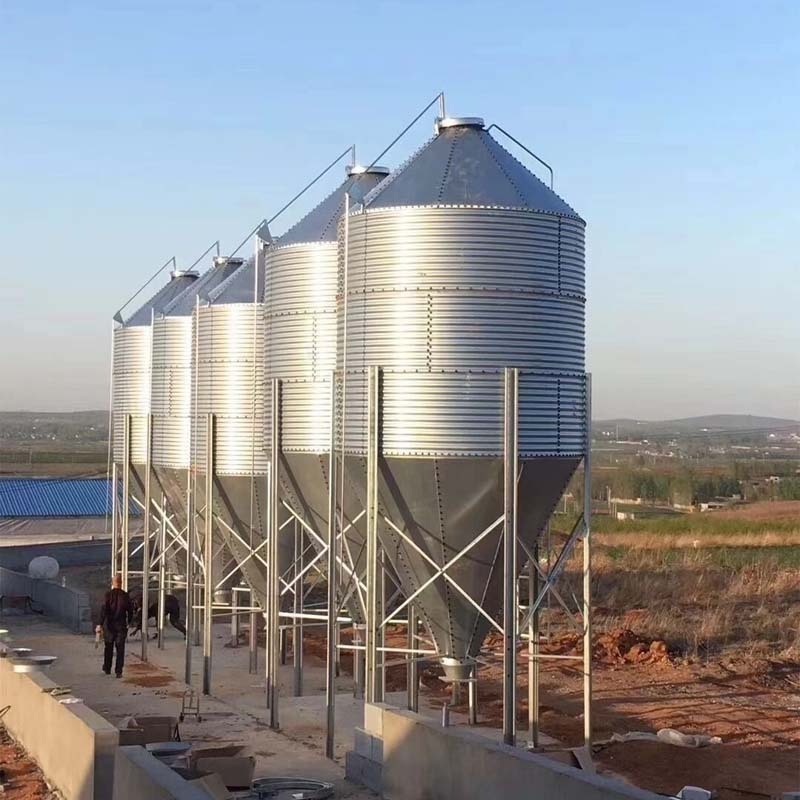 Factory price corn grain poultry feed bins small silo transport wheat silo capacity 20 ton poultry feed pellets grains silo