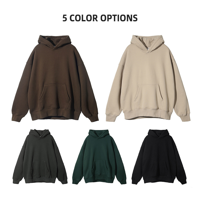 HIC High quality custom logo 400G 100% cotton heavyweight Fleece Blank Oversized Plus Size Men'S Hoodies