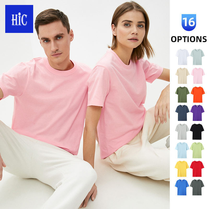 HIC Mens oversize Blank T Shirts drop shoulder 100% Cotton T-shirt Customized Logo heavyweight t Shirts