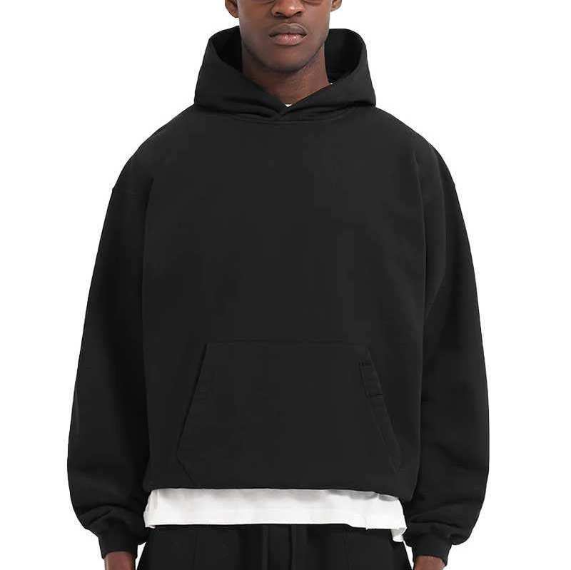 HIC High Quality French Terry Cropped Hoodies Oversized 100% Cotton Hoodie Blank custom hoodies