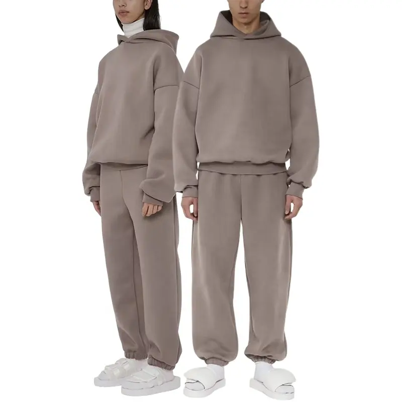 custom tracksuit high quality cotton oversized essential sweatsuit heavyweight blank tracksuits 500gsm unisex tracksuits