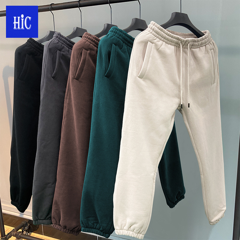 Custom 2023 Heavyweight 400G Solid Color Drawstring Terry Pants Basic Sports Thin Casual SweatPants