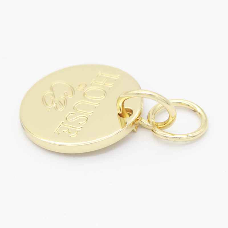 Personalized Round Tag Logo Engraved Zinc Alloy Custom Metal Bag accessories