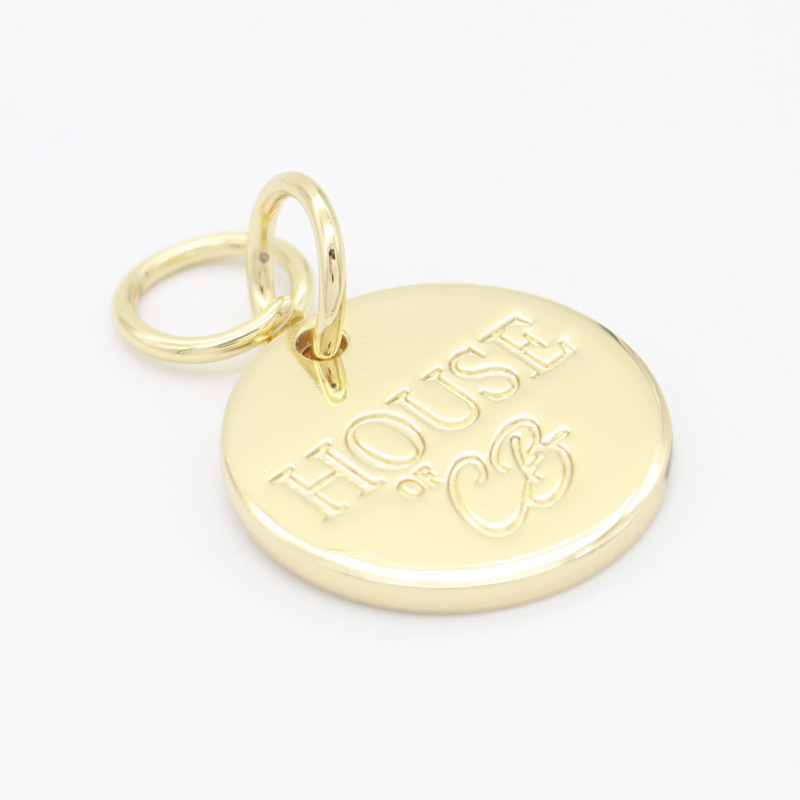 Personalized Round Tag Logo Engraved Zinc Alloy Custom Metal Bag accessories