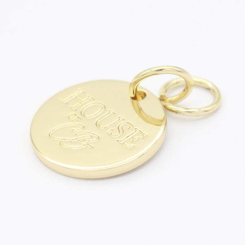 Personalized Round Tag Logo Engraved Zinc Alloy Custom Metal Bag accessories