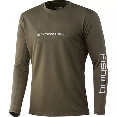 Wholesale Custom Logo Upf 50+ Sun Protection Moisture Wicking Polyester Fishing wear Men's Long Sleeve Fishing Shirts