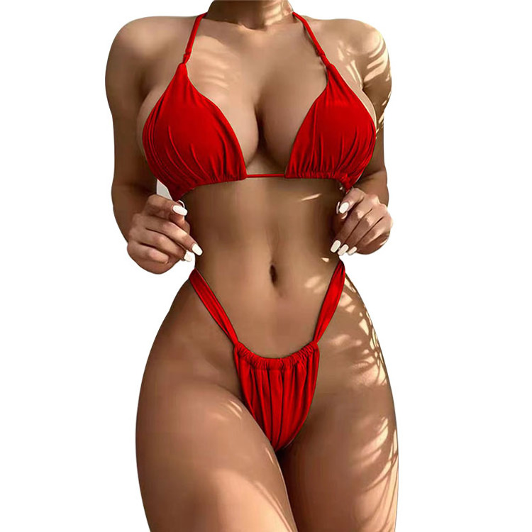 Fashion Show Hot Girl In Beach String Swimwear Transparent Indian Micro Sexi Swimsuit Open Bikini Set