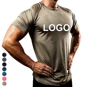 Hot Selling Custom Logo Compression Breathable Athletic Gym T Shirt Quick Dry Sport T Shirt For Men