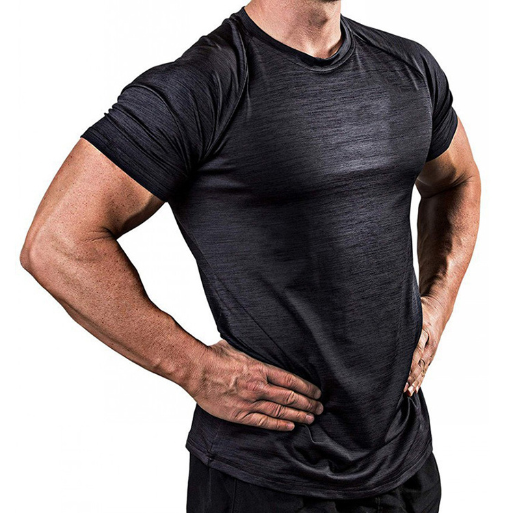 Hot Selling Custom Logo Compression Breathable Athletic Gym T Shirt Quick Dry Sport T Shirt For Men