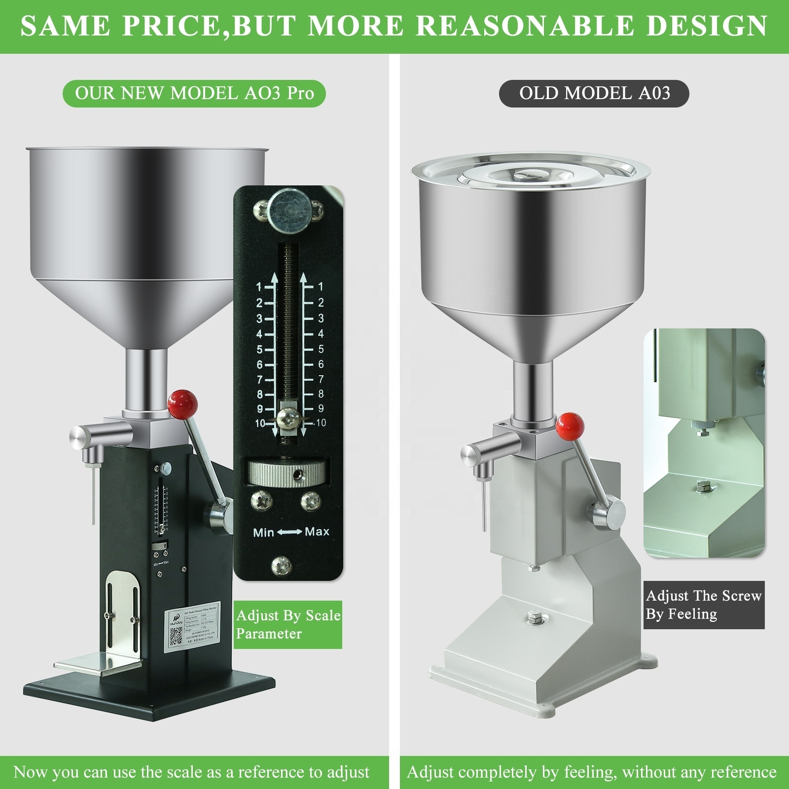 Factory Price A03 Pro 5-50ml 10-100ml Juice Cream Olive Oil Bottle Small  Manual Liquid Filling Machine