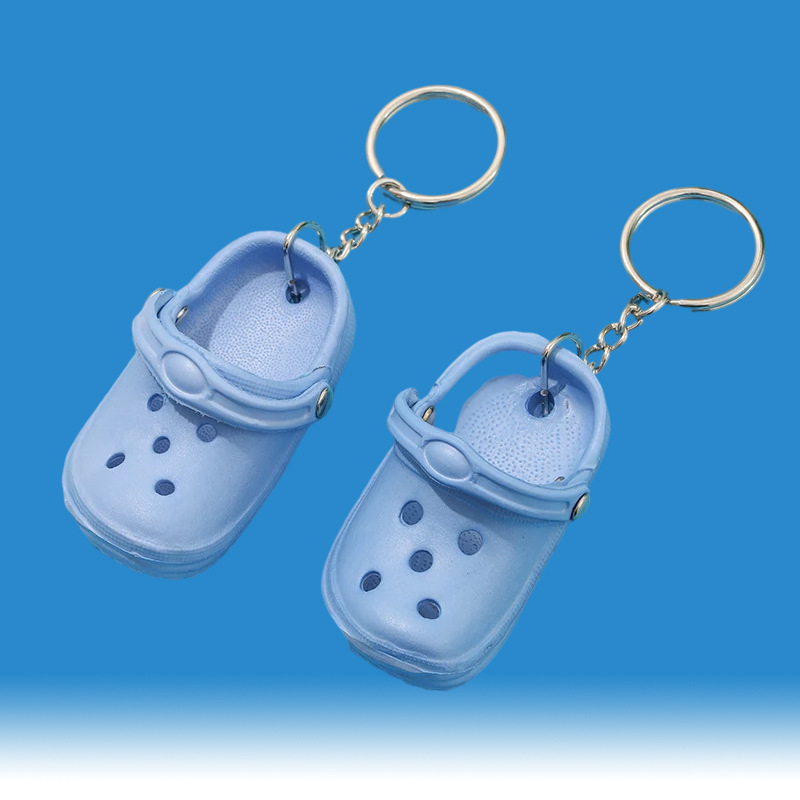 Custom Soft PVC Rubber Keychains mini croc shoes decoration accessories key holder chains