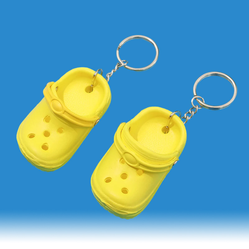 Custom Soft PVC Rubber Keychains mini croc shoes decoration accessories key holder chains