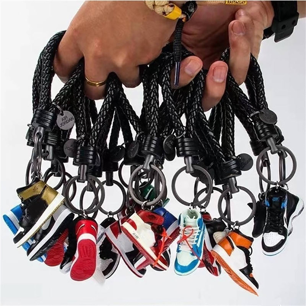 Wholesale Brands Mini Sneaker Keychain And Bag AJ Shoe Key Chain Shoe 3D Sneaker jordanes Keychain With Box