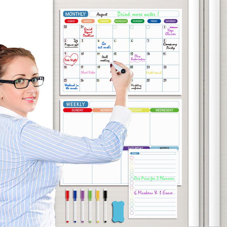 Refrigerator Calendar Magnetic Dry Erase Calendar Whiteboard Calendar for Refrigerator Planner