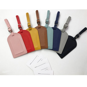 Custom LOGO Printed PU Leather Suitcase Luggage Tag Label Bag Handbag Portable Travel Name ID Address Tag