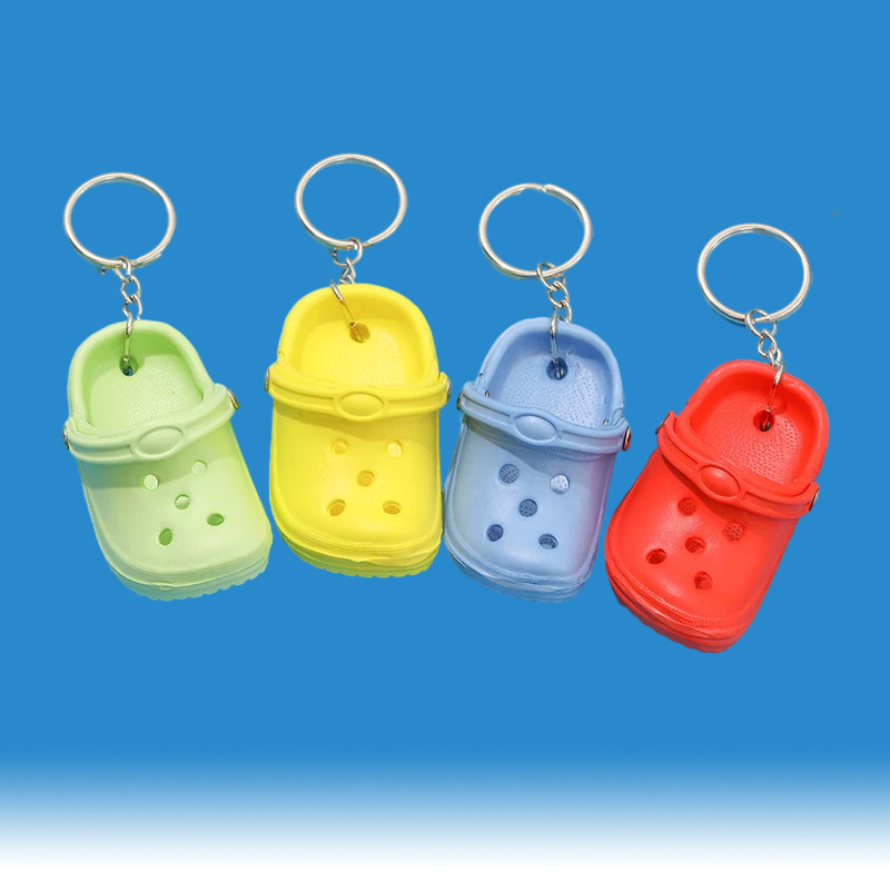 Custom Soft PVC Rubber Keychains mini croc shoes decoration accessories key holder chains