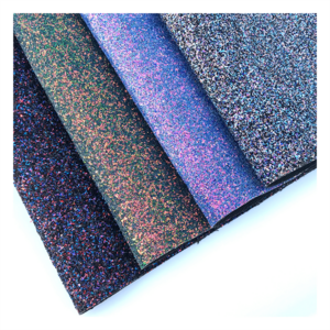 Glitter Fabric Glitter Fabric Holographic Color Chunky Glitter Leather Fabric Sheet