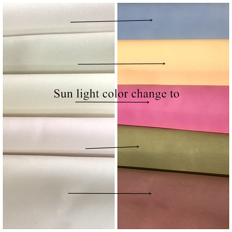 Photochromic synthetic leather material uv sensitive color change leather fabric for shoes