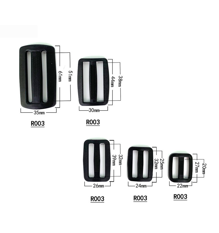 New eco-friendly design black adjustable plastictri glide strap ladder ratchet  belt strap webbing lock buckle