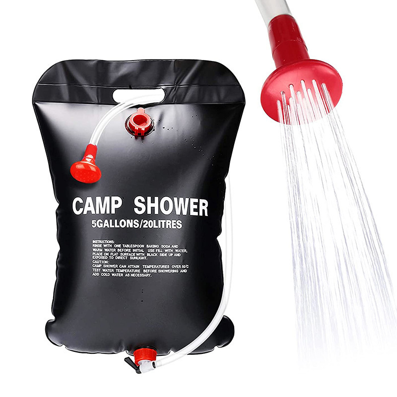 Hot Sale 20L portable camping shower 5 gallons heating pipe bag solar water heater outdoor Other camping gear