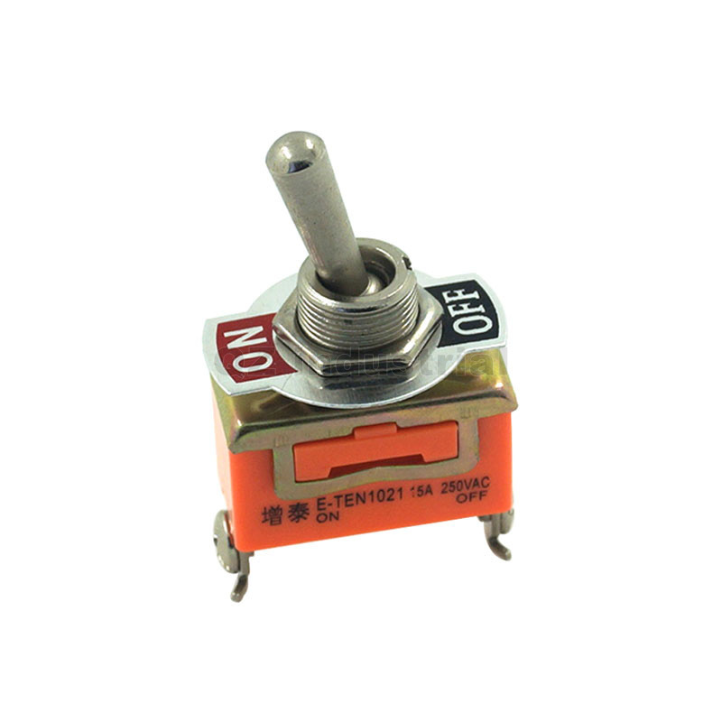 QZ Industrial 12MM 15A/250VAC 2 feet 2 files ON-OFF Rocker arm shaking power switch Toggle switch E-TEN1021