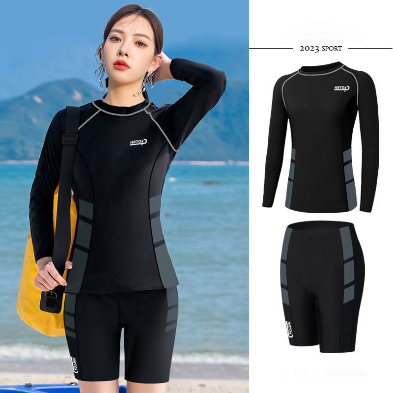 Wetsuit split long-sleeved sports swim wear couple surf suit men's jellyfish suit swimming shorts men full swim wear unisex