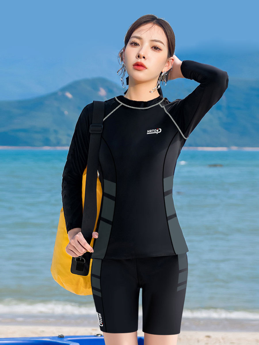 Wetsuit split long-sleeved sports swim wear couple surf suit men's jellyfish suit swimming shorts men full swim wear unisex