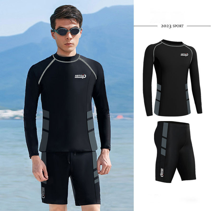 Wetsuit split long-sleeved sports swim wear couple surf suit men's jellyfish suit swimming shorts men full swim wear unisex