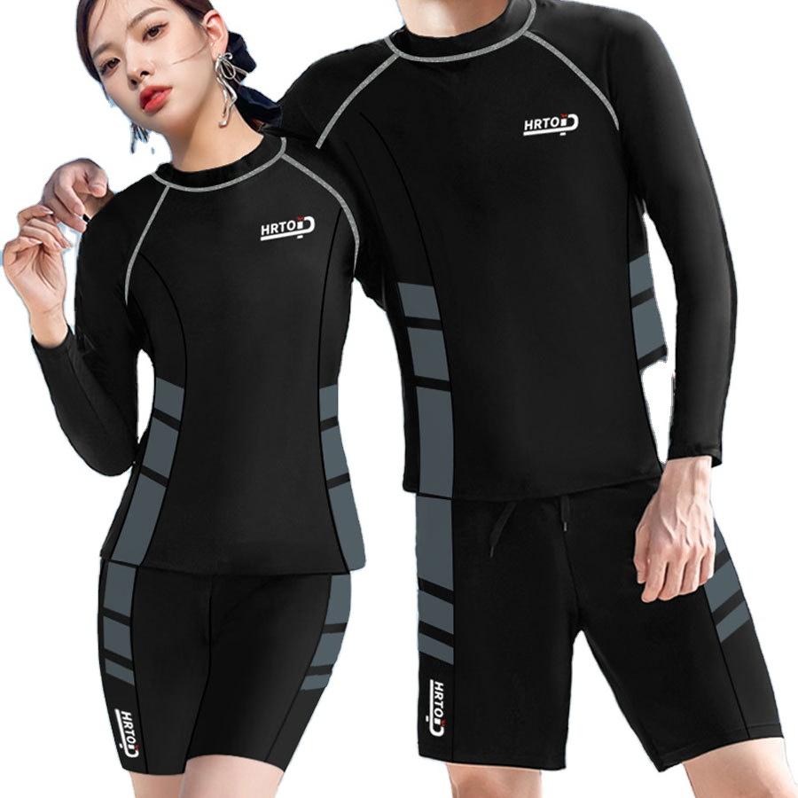 Wetsuit split long-sleeved sports swim wear couple surf suit men's jellyfish suit swimming shorts men full swim wear unisex