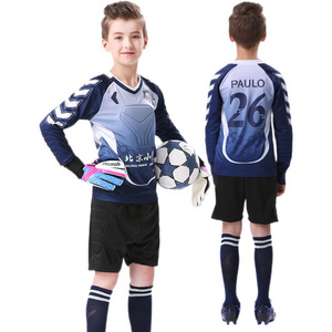 Football goalkeeper uniform Children's anti-collision goalkeeper suit Customized set boys' thickened primary school jersey