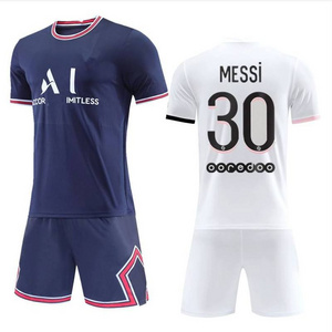 Paris Messi Number 30 Home Soccer Jersey Design custom Men Kids Football Uniform