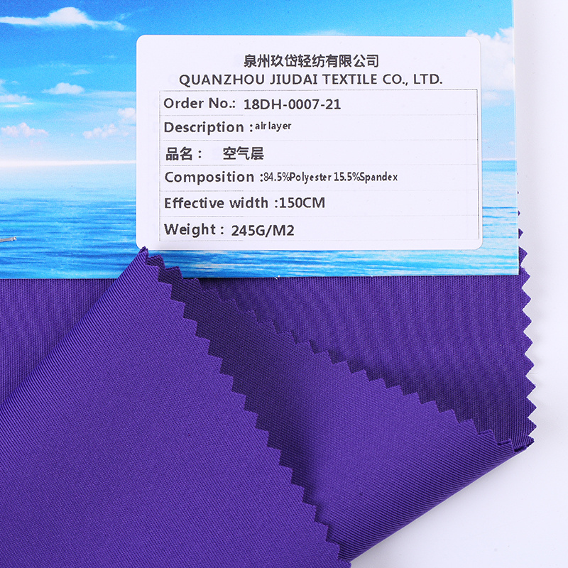 Manufacturers 245g Air Layer Micro Fabric Weft Polyester Solid Colors Stretch Scuba Knit Brush Greige Suede Fabric With Spandex