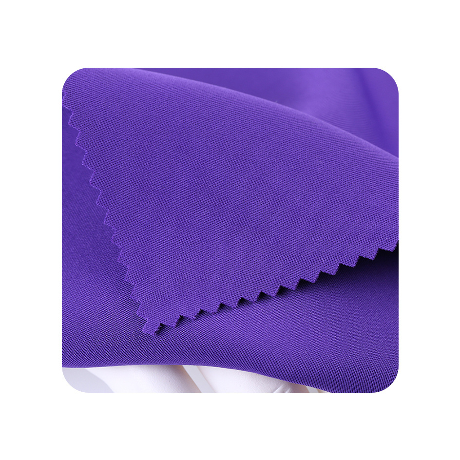 Manufacturers 245g Air Layer Micro Fabric Weft Polyester Solid Colors Stretch Scuba Knit Brush Greige Suede Fabric With Spandex