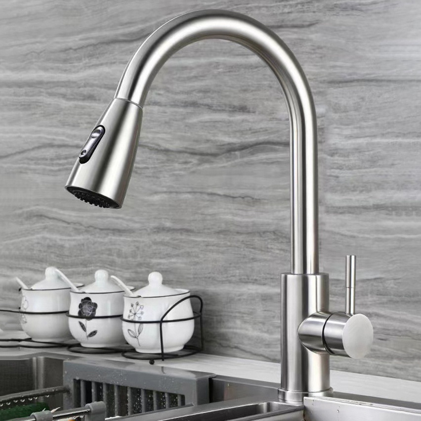 Kitchen Sink Mixer Tap Flexible Pull Out Kitchen Faucet Gold Deck Mounted Water Faucet Brass Kitchen Faucets