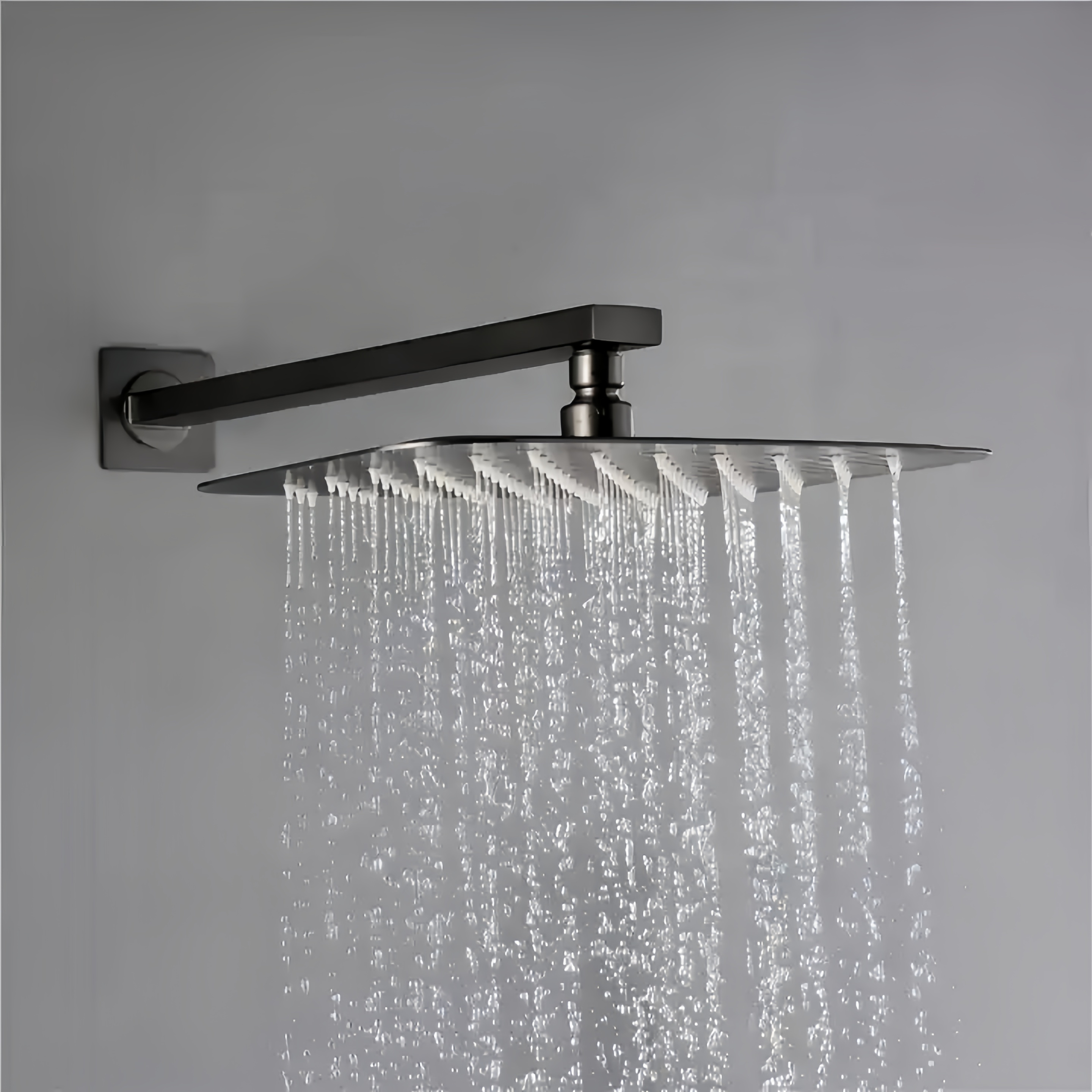 Wholesale shower Rainfall Shower Head Concealed Valve Shower Faucet Set Grey Brass Stainless Steel Bathroom Modern Contemporary