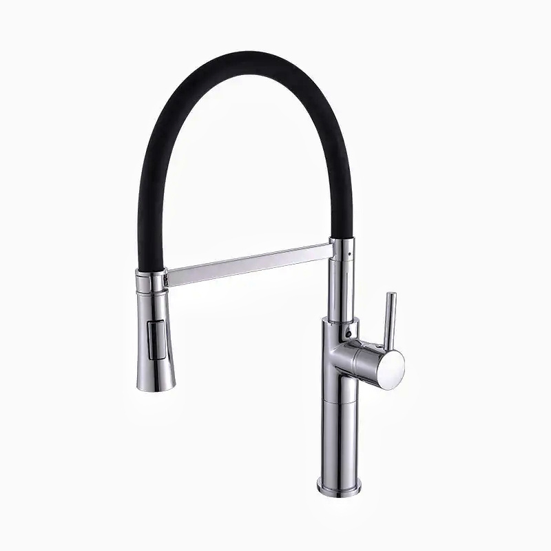 Wholesale China Factory Contemporary Deck Mounted Brushed Nickel Chrome Copper Silver Gold Black Spring Brass Kitchen Faucet