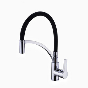 Wholesale China Factory Contemporary Deck Mounted Brushed Nickel Chrome Copper Silver Gold Black Spring Brass Kitchen Faucet