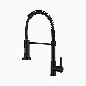 Brushed Brass Wall-Mounted Waterfall Triple Faucet Black Taps Kitchen And Sink