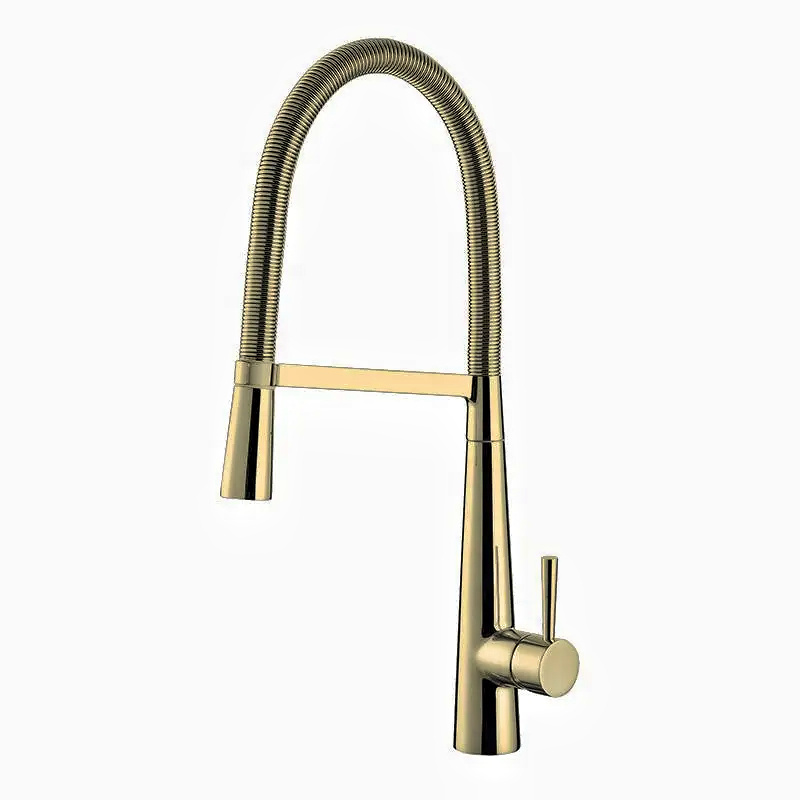 Heated Delta 3 In 1 Sprayer Gold Plated Single Handle Kitchen Pullout Faucet Brass