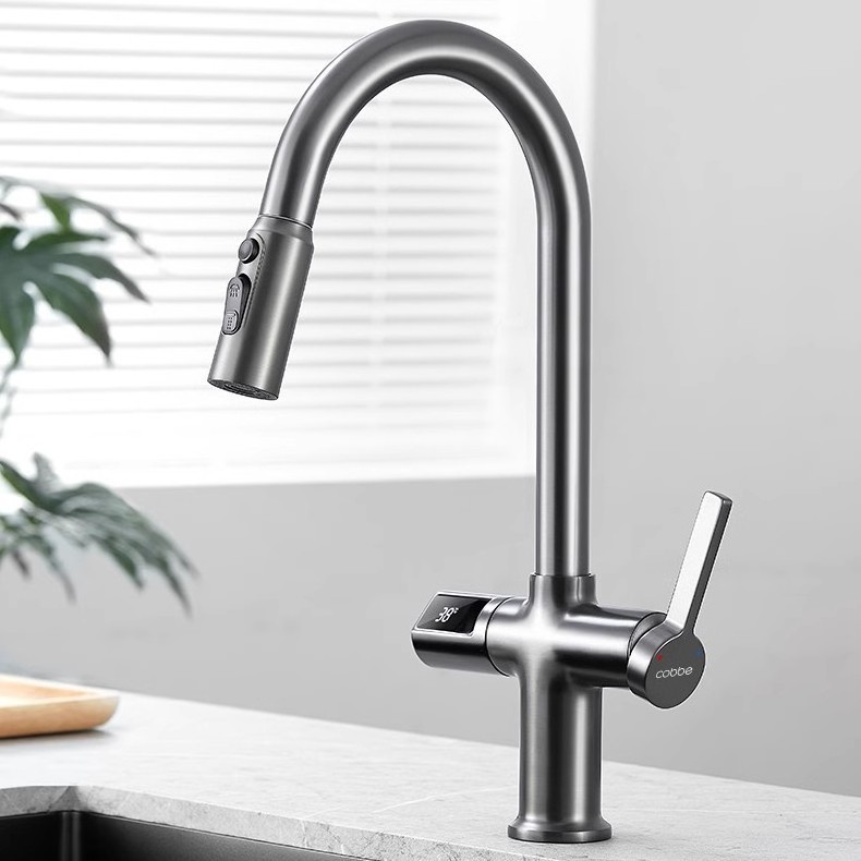 2024 Modern Polish Mixer Tap Black Brass Classic Kitchen Faucets